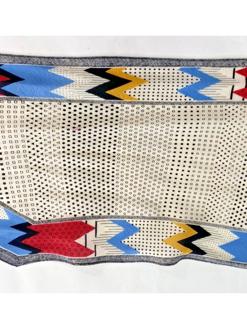 Vintage Albert Nipon XIIX Karat Silk Scarf 62 Inch Geometric Dots Japan 1970s - Picture 13 of 16